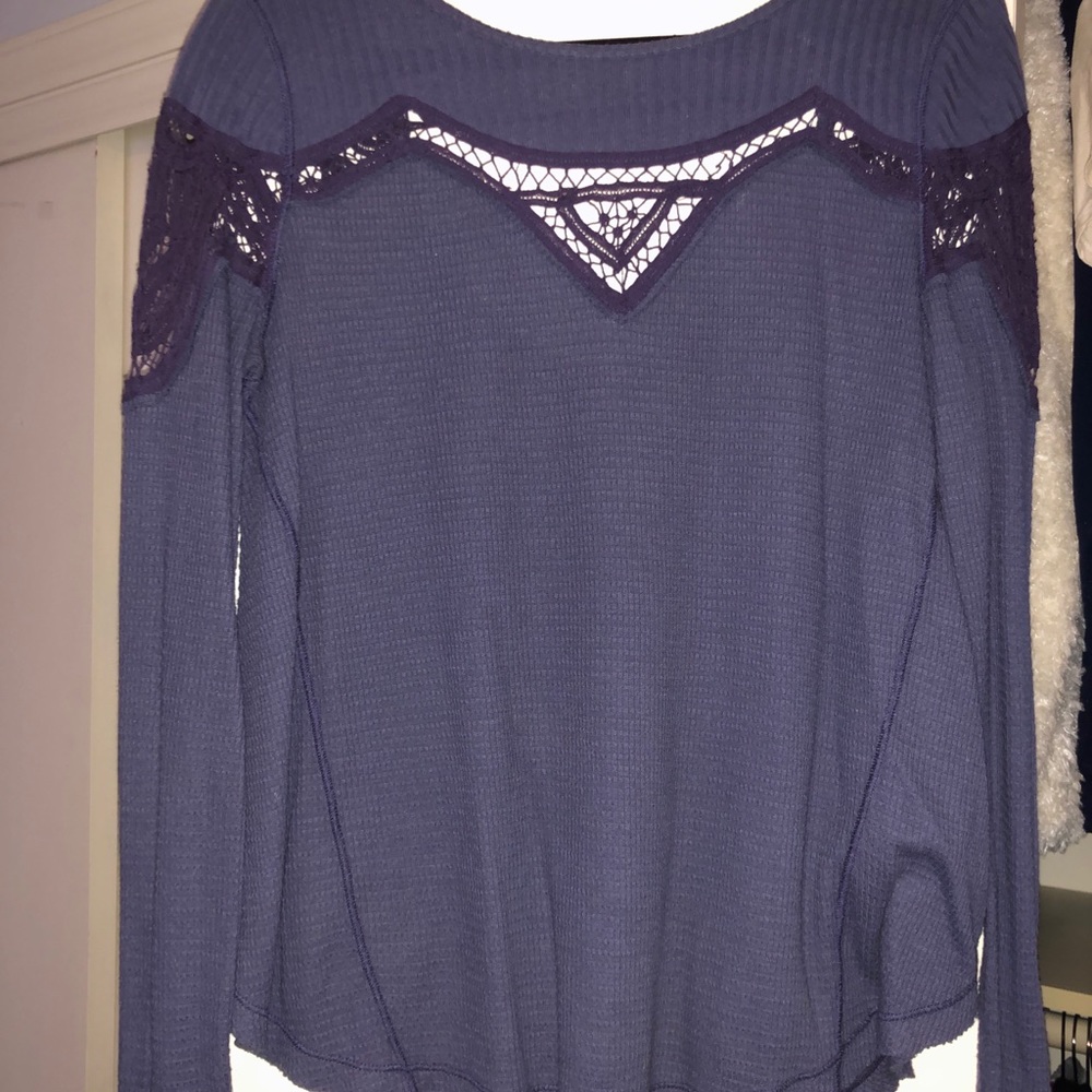 Worn once free people blue/purple long sleeve